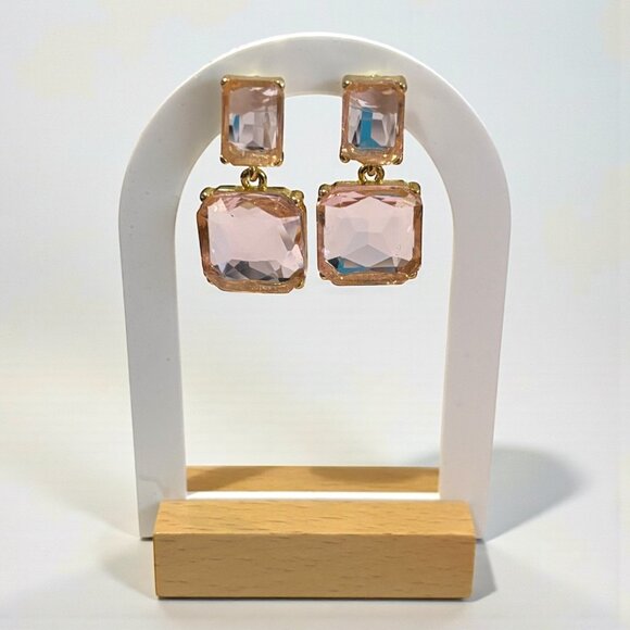 Light Pink Gem Dangle Earring - Picture 1 of 4